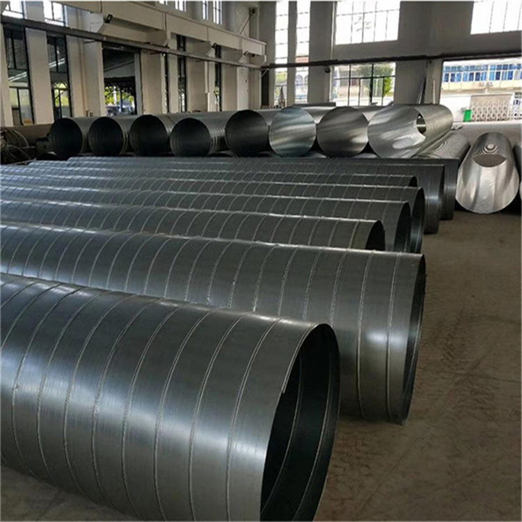 白鐵皮加工廠供應鍍鋅螺旋風管銷售 工廠廢氣管道（dào）安裝 餐廳排油（yóu）煙管道定製