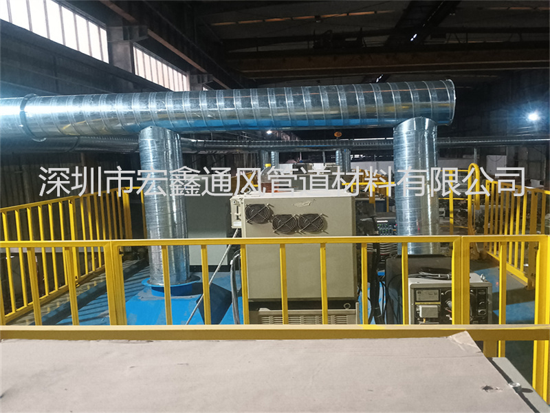 寶安汽車配件烤漆車間廢氣排煙管道安裝工（gōng）程案例